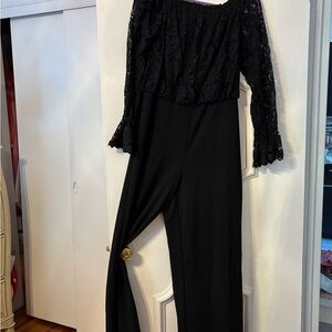 MAKE OFFER !!! LAST CALL!      Adrianna Papell Black Lace Off-Shoulder Jumpsuit